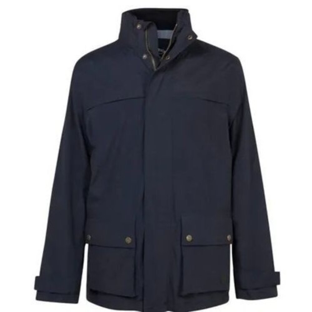 Fat Face Navy Cleehill Tape Seam Jacket Men's Small Hooded 100% Waterproof Blue